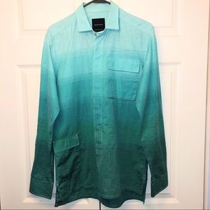 Nautica Long Sleeve Green Fade Shirt Small